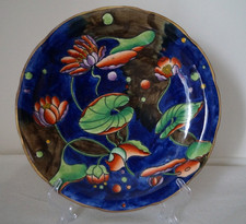 S Hancock Corona Ware Water Lily plate by Molly Hancock 22.5cm (9") VGC