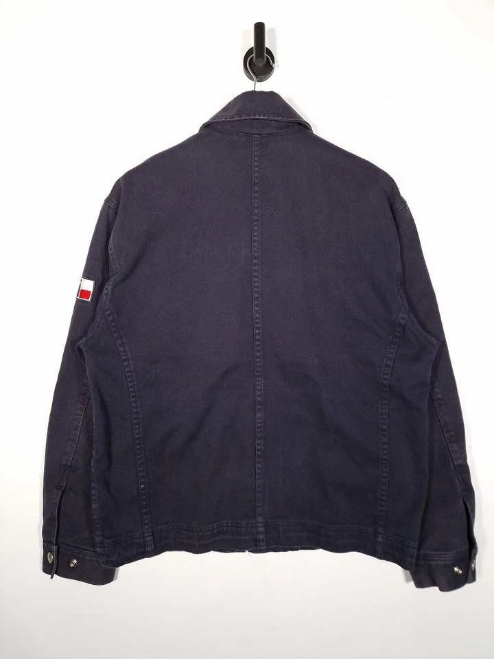 90-е Rockport Bomber куртка размер средний негабаритный мужской темно-синий полный молнии 100% хлопок - Изображение 2 из 4