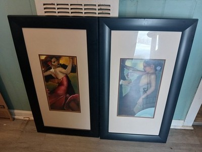 2 vintage Autumn light, First We Dance by Bill Brauer framed 33 x 19