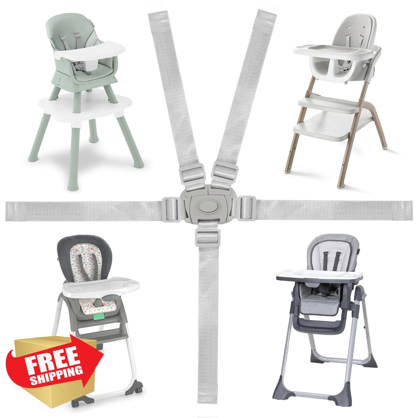 High Chair Replacement Straps Compatible with Ingenuity, Jeep, Evenflo, Baby ...