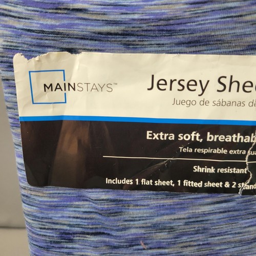 Mainstays Jersey Sheet Set Queen 4 Piece Soft Bedding Shrink Resistant T-Shirt - Picture 8 of 15