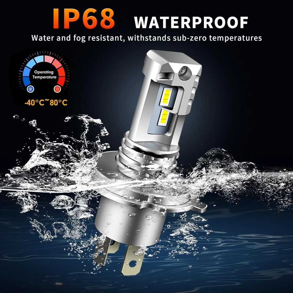 H4 Light Bulb, 9003 Lights Bulb, HB2 Fog Light Bulb 30000LM 600% Brighter 6500K  - Image 4 of 4