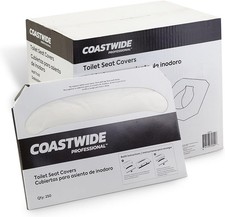 Coastwide Disposable Paper Half Fold Toilet Seat Covers 250/Pack 20 Packs
