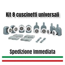 KIT8 CUSCINETTI RICAMBIO BOX DOCCIA CABINA PORTA ANTA SCORREVOLE ROTELLINE RUOTE