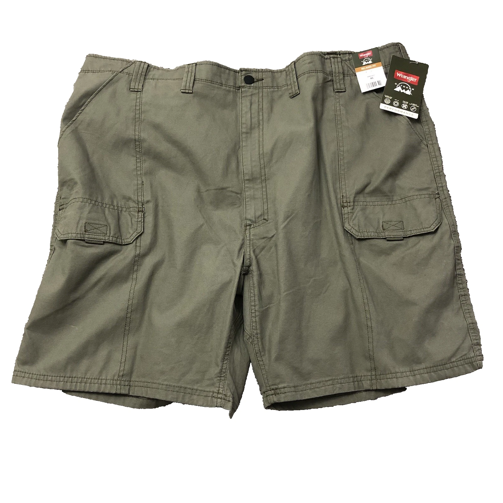NWT Wrangler Outdoor Relaxed Fit Men's 46 Cargo Shorts Stretch 8" Inseam Green