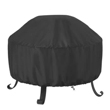 36-inch Patio Round Fire Pit Cover Waterproof UV Protector Grill BBQ Cover Black