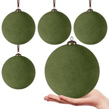 4 Pcs Large Velvet Christmas Balls 6 Inch Christmas Tree Decorations Xmas Orn...