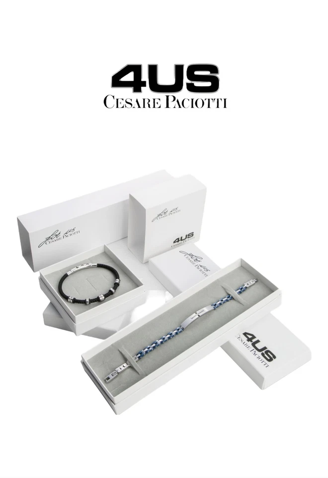 Collana STEEL ANCORA ZIRCONI AZZURRI BIANCHI 4US Cesare Paciotti Uomo - Immagine 2 di 3