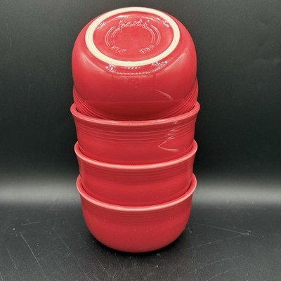 Set of 4 FIESTAWARE Gusto Bowls Scarlet Red HOMER LAUGHLIN Fiesta USA HLC