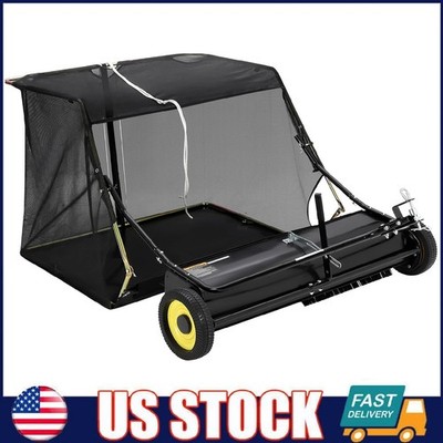 50'' Tow Behind Lawn Sweeper ,Grass Leaf Yard Collector Lawn 26 cu.ft. Adjustable