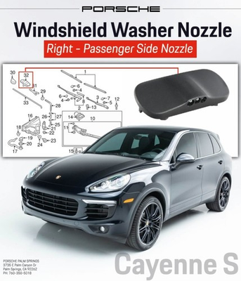 #ad Porsche Cayenne S Genuine Windshield Wiper Washer Jet RIGHT Spray Nozzle $31.03