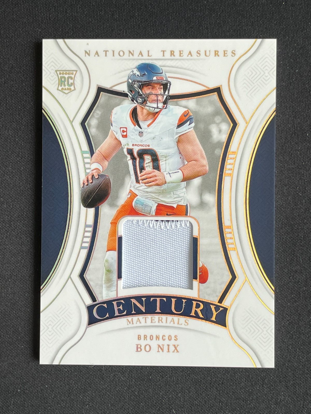 Bo Nix 2024 Panini National Treasures NFL RC Century Materials Holo Gold 09/10