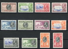 Cayman Islands 1935-1936 KGV Local Scenes Scott# 85-96 Mint XF OG Hinged Scarce