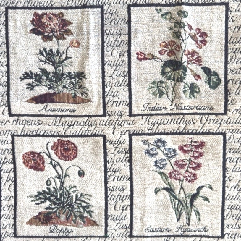 Manta tapiz floral base Williamsburg colonial vintage, 52" x 40" Foto 4 de 4