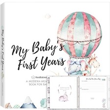 First 5 Years Baby Memory Book, 90 Page Hardcover Newborn Scrapbook, Milestone