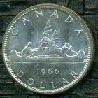 1966 Queen Elizabeth II Silver Dollar, Uncirculated, Original Lustre   R10