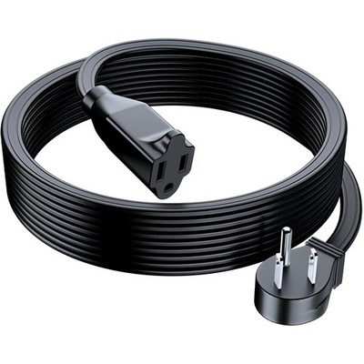 20 FT Flat Wire Extension Cord 1 Outlet 3Prong Angled Plug 16 AWG Black