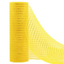 Deco Mesh 10 Inch x 10 Yards Yellow Metallic Foil Poly Ribbon Rolls 2 PCS Set