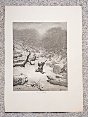 The Woodcutter and Mercury, Gustave Dore - Antique Print - 1868