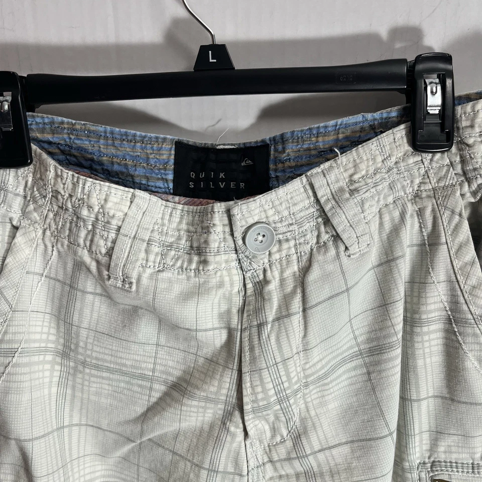 Pantalones cortos cargo Quicksilver a cuadros para hombre talla 32 Foto 2 de 4