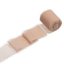 1 Roll Chiffon Ribbon, 1.5 Inch x 5 Yard Silk Ribbon, Dark Pink