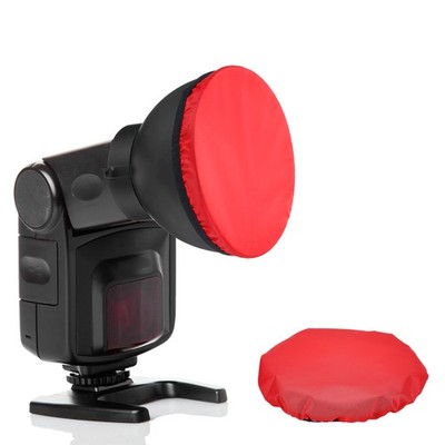 Für 5x 6,3'' Soft Mini Blitz Diffusor Kappe, rot, für Blitzgerät