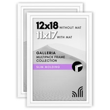 Americanflat 12x18 Poster Frame with Polished Plexiglass - Set 12X18, White