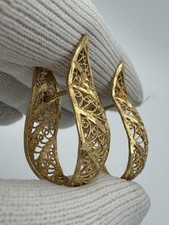 Estate Solid 14K Yellow Gold Filigree Dangle/Drop Earrings 6.7 Grams Antique