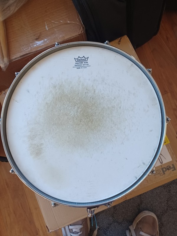 Kansas city/drum company snare drum in red sparkle 14x5.5"