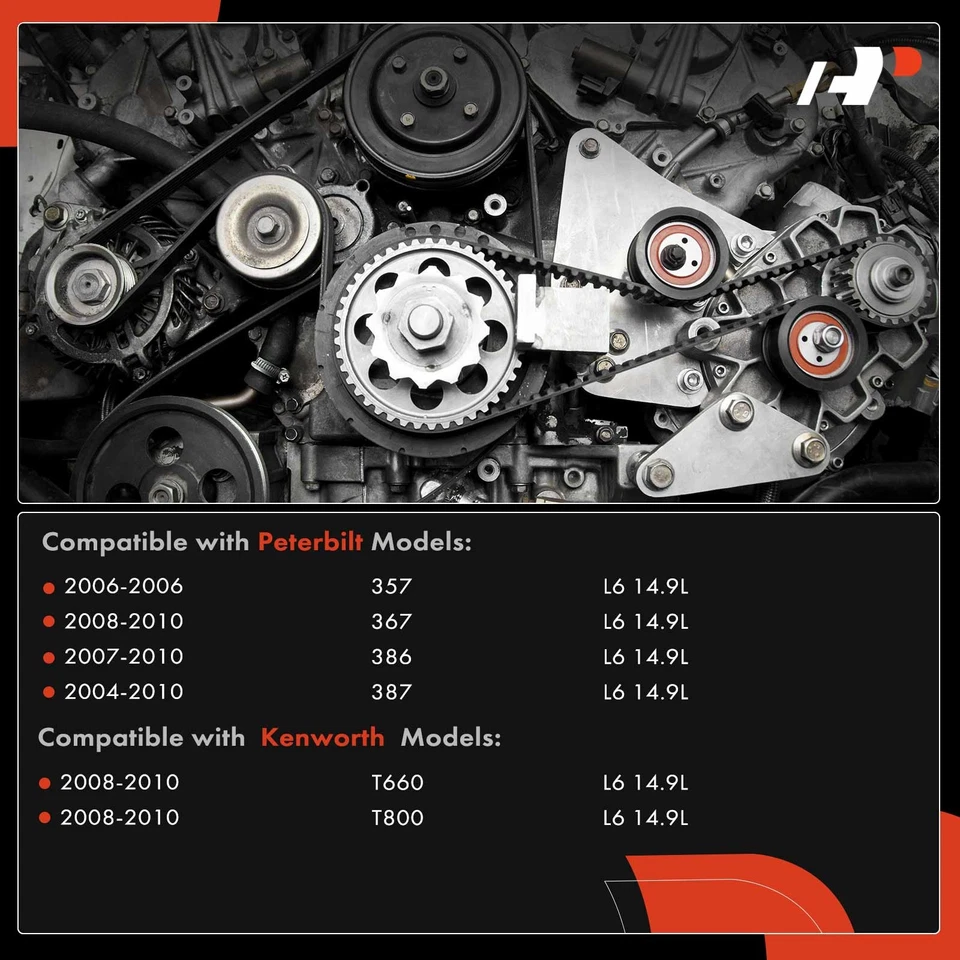 Kit de componentes de transmisión por correa serpentina A-Premium 2x para Kenworth T800 Peterbilt 387 Foto 2 de 4
