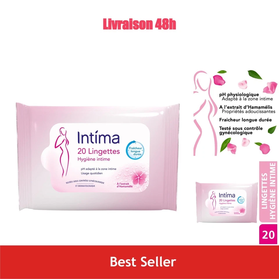 Intima - 20 Lingettes Hygiène Intime - Douceur et Fraîcheur - Photo 1/4