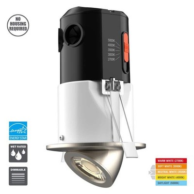 (4packs) Premium Downlight 3 in. 2700K - 5000K Brushed Nickel New