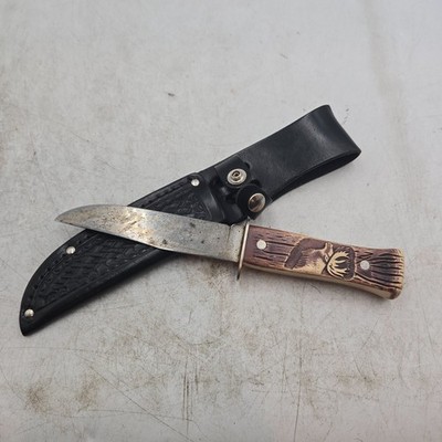 Vintage Colonial Fixed Blade Caribou Handle Knife Dagger 9 Inch