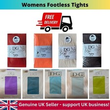Womens Footless Tights 40 Denier Colours Semi-Opaque Lace Edge Dancing Girl