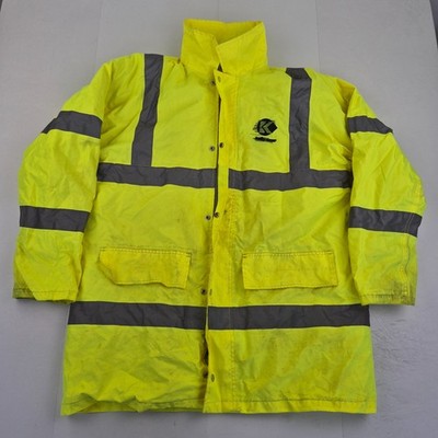 BLACK KNIGHT Jacke Large gelb Herren Hi-Vis reflektierend durchgehender Reißverschluss Sicherheitsmantel