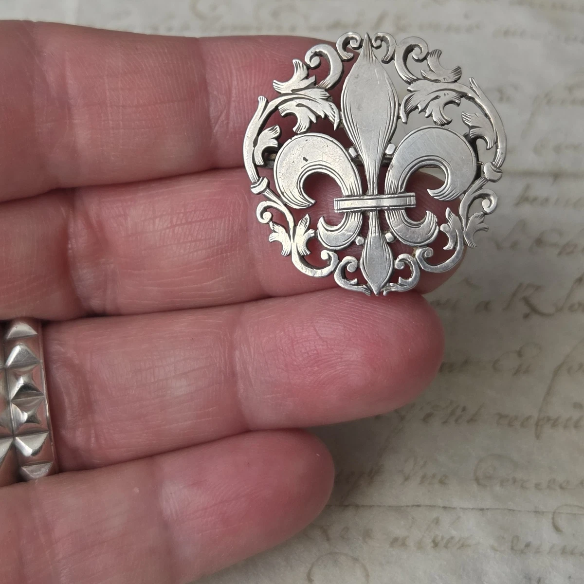Broche Ancienne Fleur – Argent Massif 925 – Filigrane – Occasion