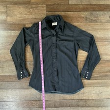 VTG Stockman by PMC Western Shirt Black Women's Size M Long Sleeve USA Made 4117
