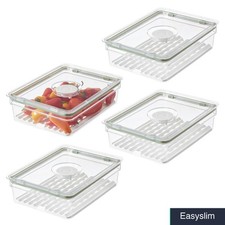 Produce Storage Bins 4-Pack Clear White Airti...