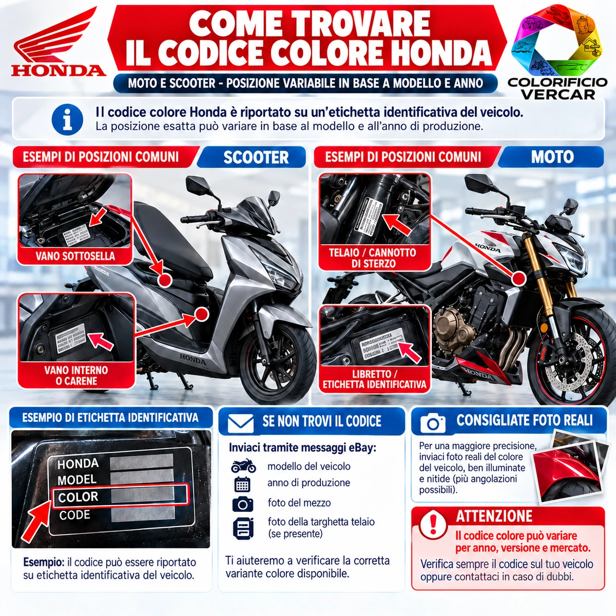 PINTURA DE RETOQUE HONDA MOTO TODOS LOS CÓDIGOS SPRAY Y PINCEL