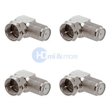 4x F Type Right Angle 90 Degree Connector Adapter Plug Coaxial HD RG59 RG6