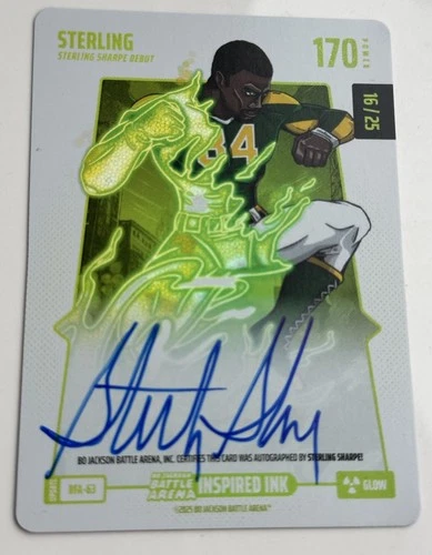 Bo Jackson Battle Arena Update- STERLING Sterling Sharpe Glow Auto 16/25 #BFA-63