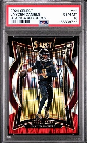 2024 Panini Select - Concourse Jayden Daniels #26 Black & Red Shock Prizm PSA 10