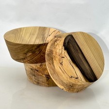 3 SPALTED POPLAR BOWL BLANKS, 8"X3", BULK LISTING, WOOD LATHE TURNING STOCK