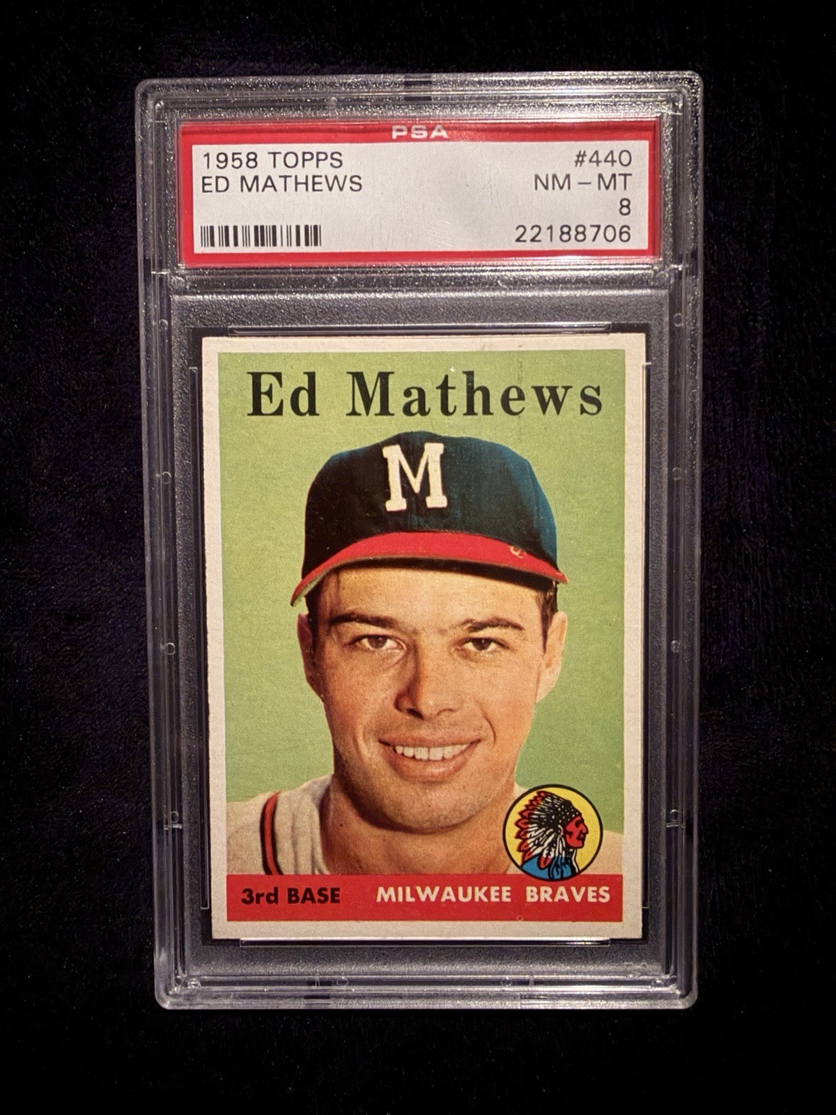 1958 Topps - Ed Mathews #440 - PSA 8