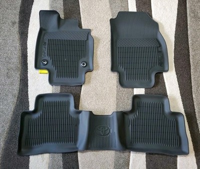 2019-2025 TOYOTA RAV4 FLOOR MATS RUBBER ALL WEATHER GENUINE OEM 3PC SET BLACK