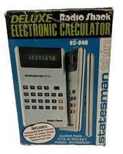 Vintage Radio Shack Statesman Thin LCD Calculator Open Box with Manual
