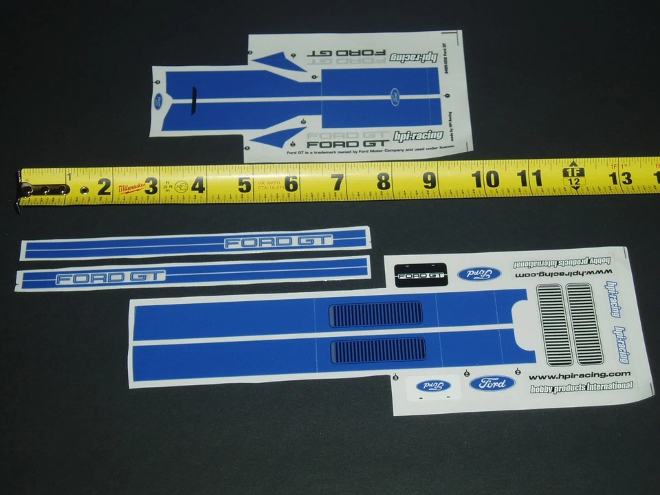 1/10 HPI RC CAR DECALS *FORD GT BODY/RACING/RALLY STRIPES/GT40 MODEL*mustang/40 - Image 2 of 3