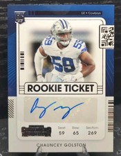 2021 Panini Contenders Chauncey Golston Rookie Ticket AUTO RC Cowboys #187