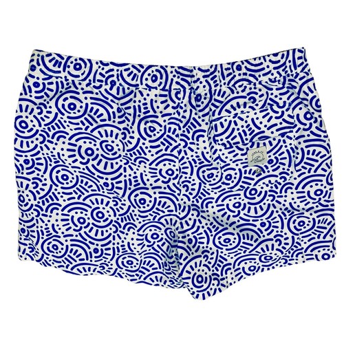 NUEVO Bañador Agos & Co Azul Blanco Estampado Geométrico Cordón Hombre Talla XXL - Imagen 3 de 9
