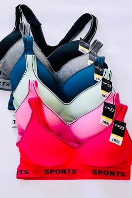 3-6 Pack Racerback Sports Bra Women's High Impact Running Yoga